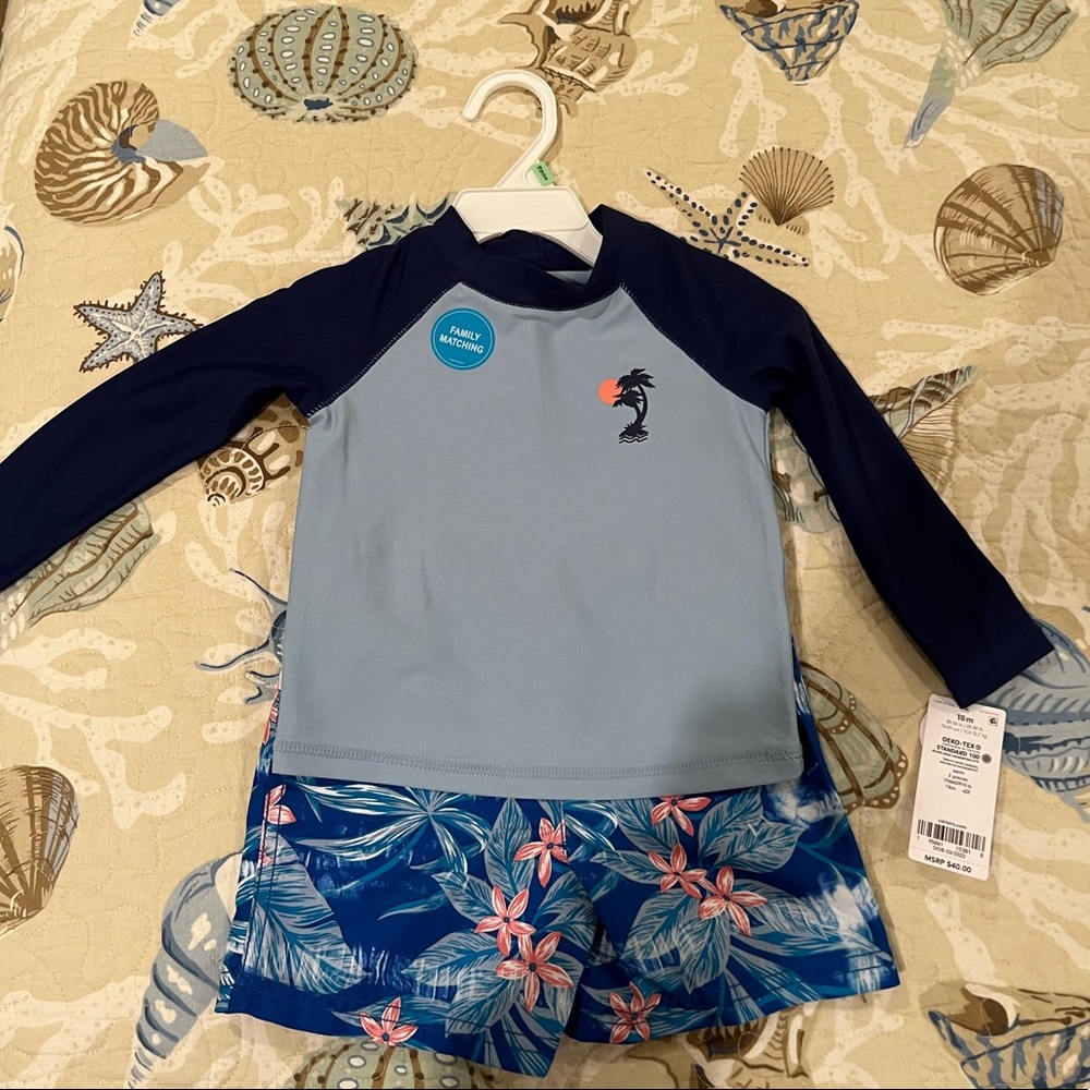 Carter’s 2 Piece 18 Months Boys Bathing Suit NEW WITH TAGS